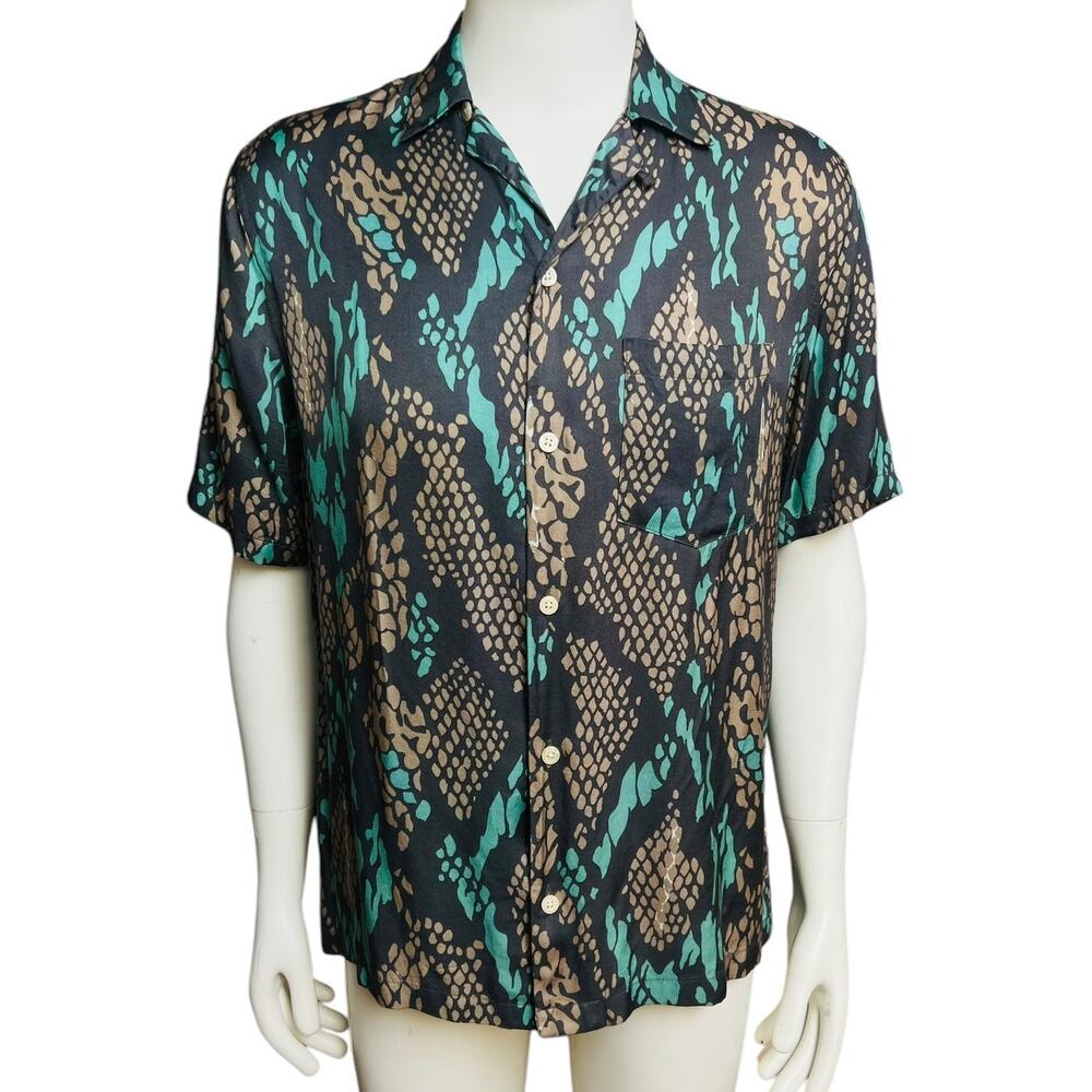 Allsaints Krait Python Camp Snake Print Shirt Sho… - image 4